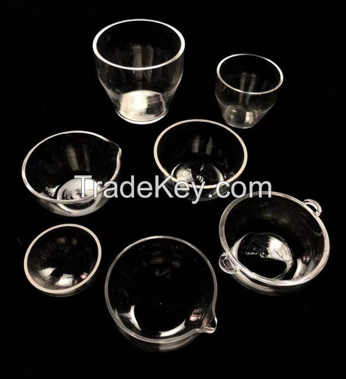 Custom laboratory quartz glass container quartz vessels crucible various shaped quartz petri dish