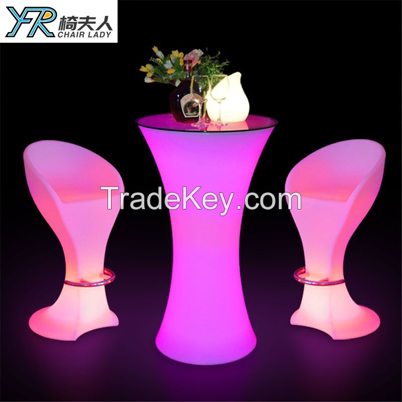 LED Bar Furniture Light Up Cocktail Table Illuminated LED Bar Table