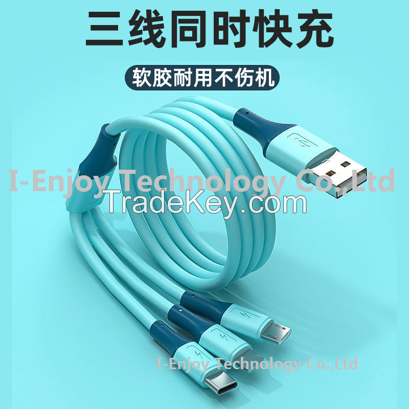 3-in-1 PD Fast Charging Cable For iPhone iPad Mobile Phone