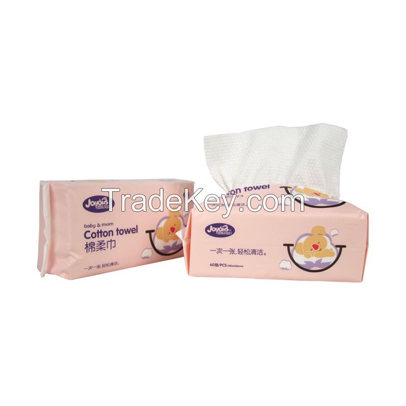 OEM Soft Disposable Cotton Face Towel Paper Dry Facial Cotton Tissue