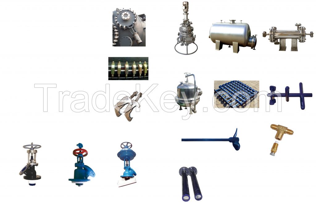 Glass lined enamel fittings, elbow, pipes, column