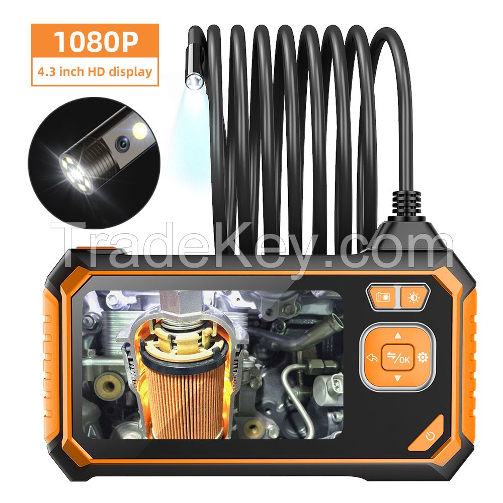 Best selling 5mm Dual Endoscope Camera 5 inch HD IPS Endoscope Camera IP67 Waterproof 5M Cable