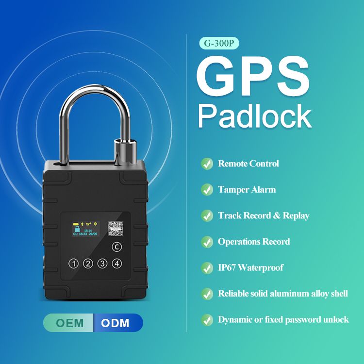 G300P GPS Tracker Waterproof Remote Control Tamper Alarm Aluminum Alloy Touch Keyboard Password Smart Padlock Electronic Lock