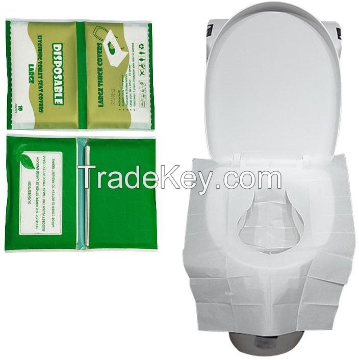 Disposable toilet seat covers paper tissue travel pack