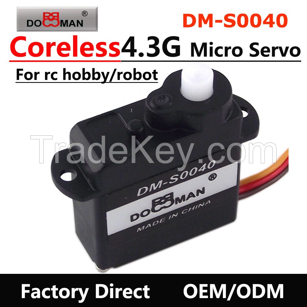 DM-S0040 4.3g coreless motor micro digital rc servo for rc airplane hobby