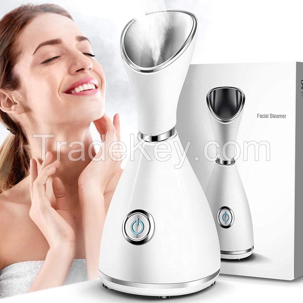 Facial Steamer, Warm Mist Face Steamer Professional Facial Humidifier Portable for Home Skin Spa, Atomizer for Deep Cleaning Pores and Moisturizing and Blackheads Acne Skin Care