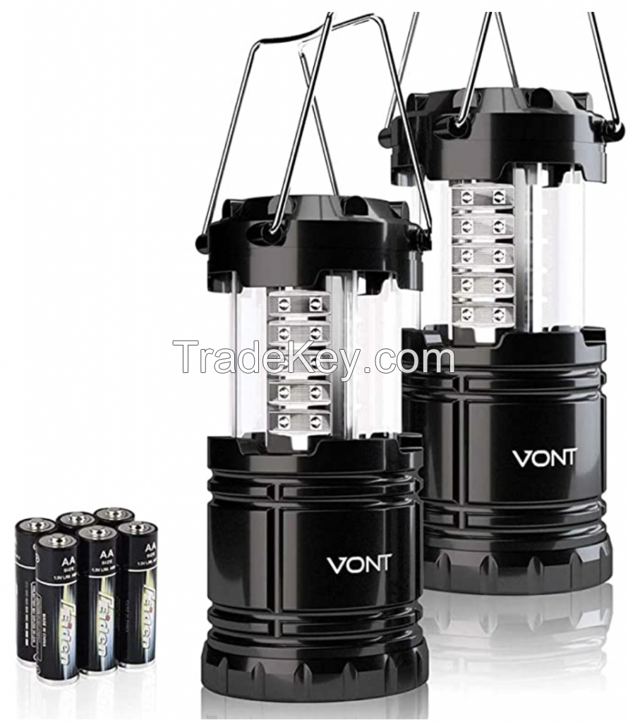 LED Camping Lantern, Super Bright Portable Survival Lanterns Must Have During Hurricane, Emergency, Storms, Outages, Original Collapsible Camping Lights/Lamp (Batteries Included)