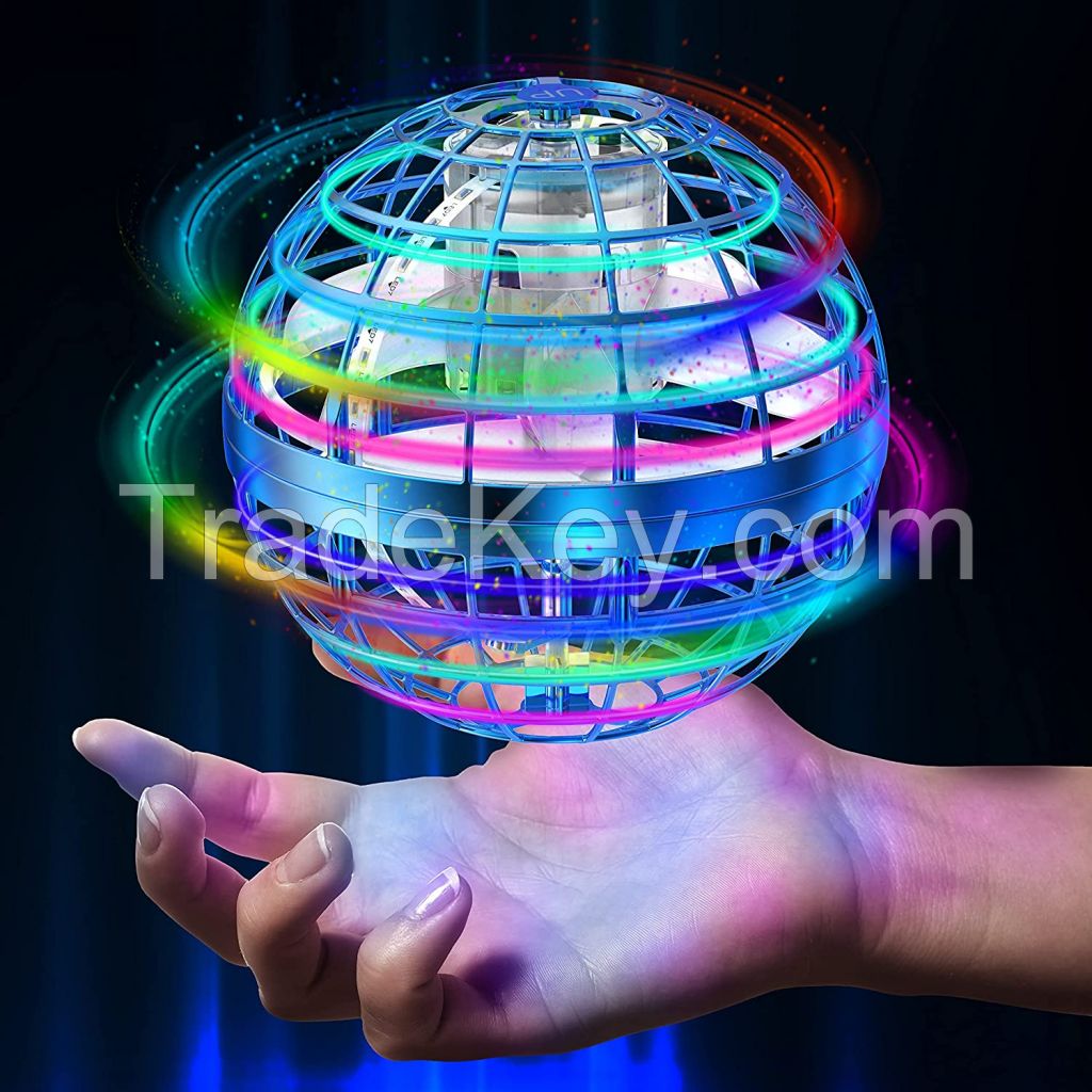 Flying Ball Toys 2021 Upgraded Globe Shape Magic Controller Mini Drone Flying Toy, Built-in RGB Lights Spinner 360 degree Rotating Spinning UFO Safe for Kids Adults Magic Flying Toys Outdoor Indoor