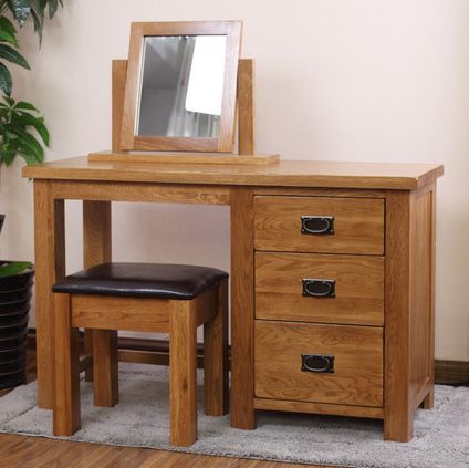 Original Rustic Oak Dressing Table, Dresser