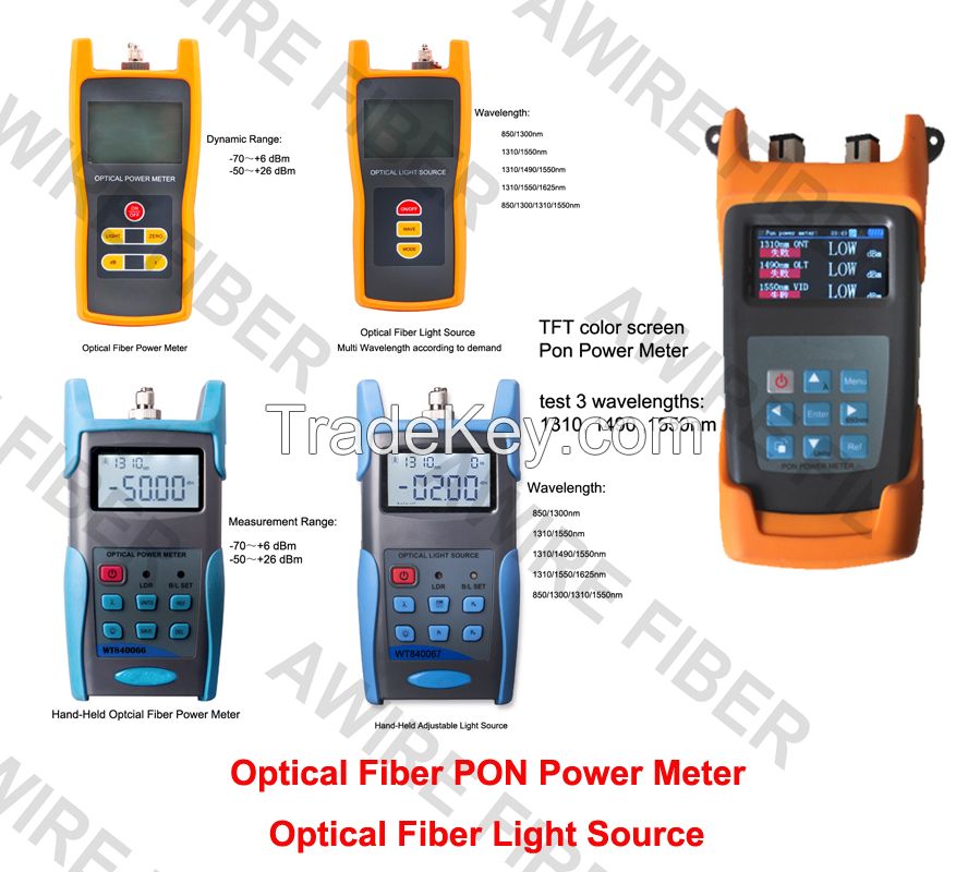 Awire Optical Fiber PON Power Meter Light Source SC FC ST interchangerable WT840064 for FTTH