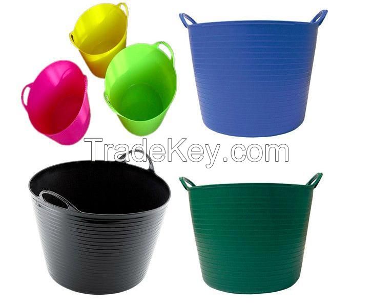 25L Colorful Multifunctional Hand-Hold Flexible Plastic Garden Bucket with LDPE Material for Garden