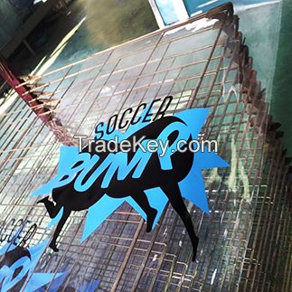 Screen printing process on 0.5mm rigid PC plastic sheets and sheet plastic board with without rear adhesive label stickers