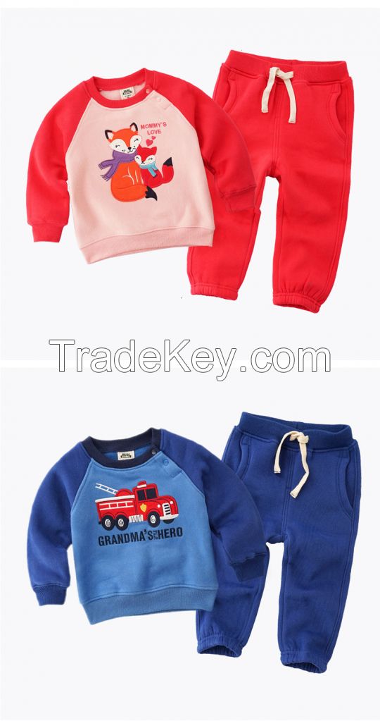 Eco Friendly OEM Custom  Sweet Sweater two  pieces for Kids