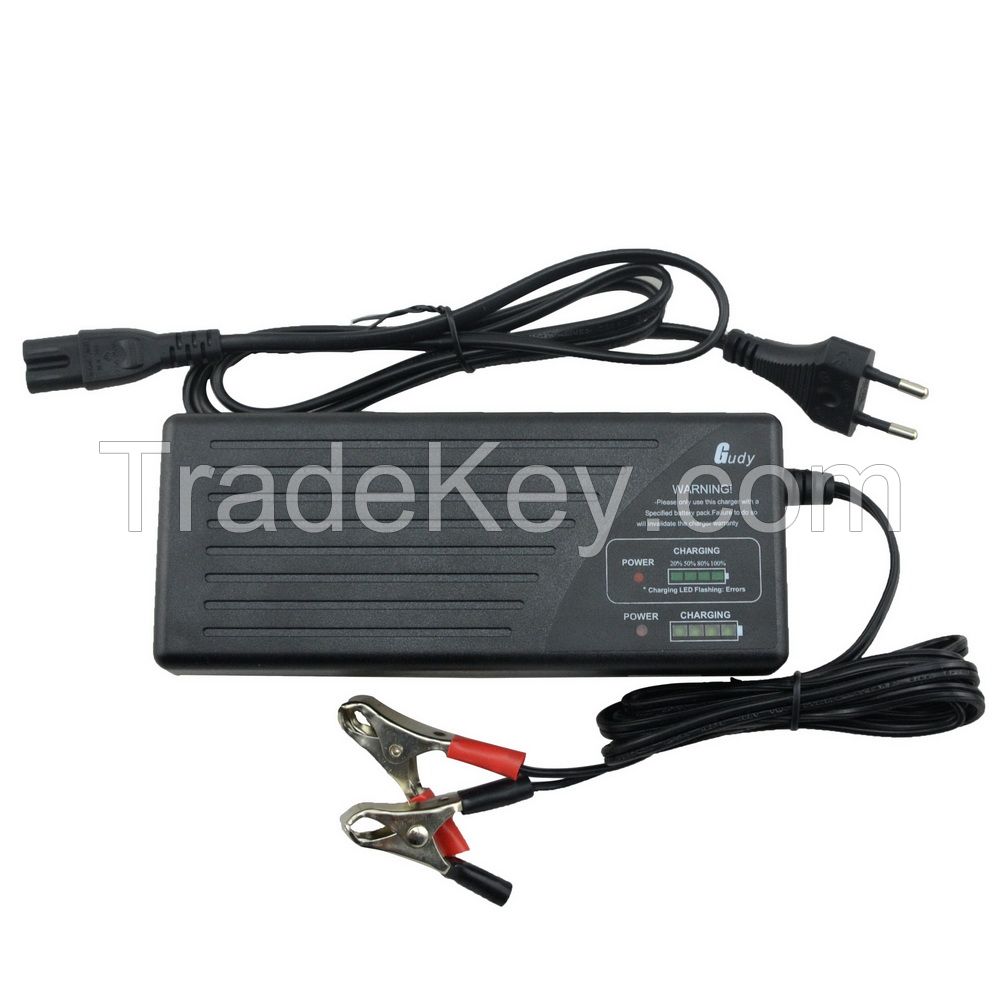 24V 2.8A Electric bike  Lead Acid Battery Charger with fuel gauge indicating charge process