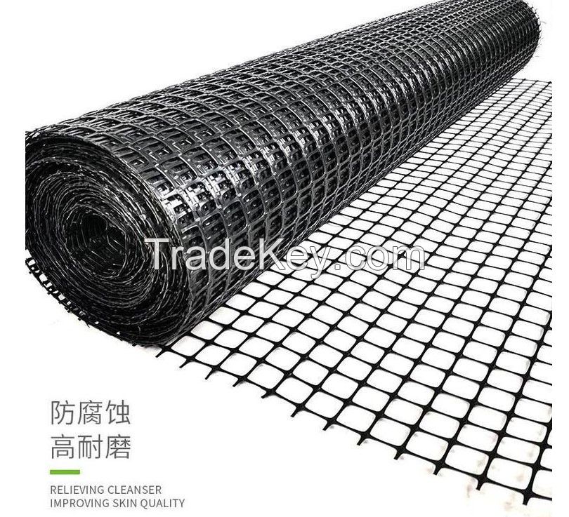 Black bidirectional geogrid plastic net chicken and duck enclosure isolation breeding net orchard fence net fence
