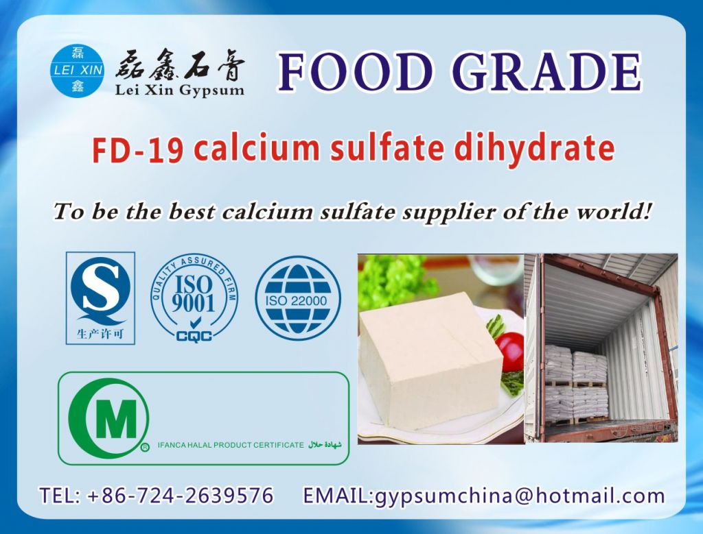 food additive calcium sulfate  for Tofu
