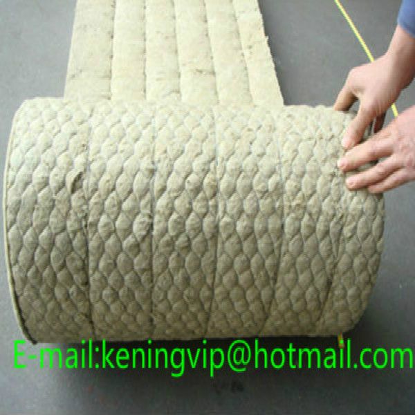 Sell good100kg/m3 rock wool blanket with wire mesh