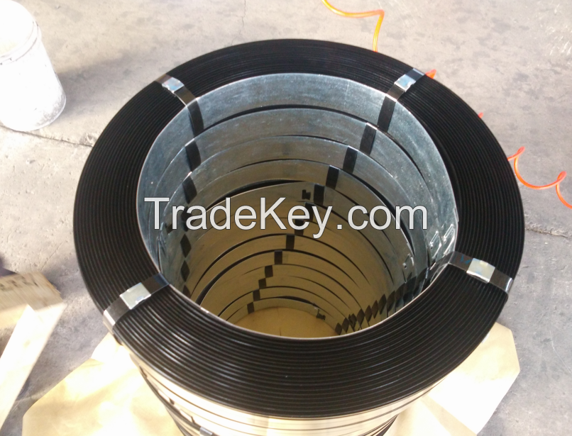 oscillated black tempered steel strapping banding