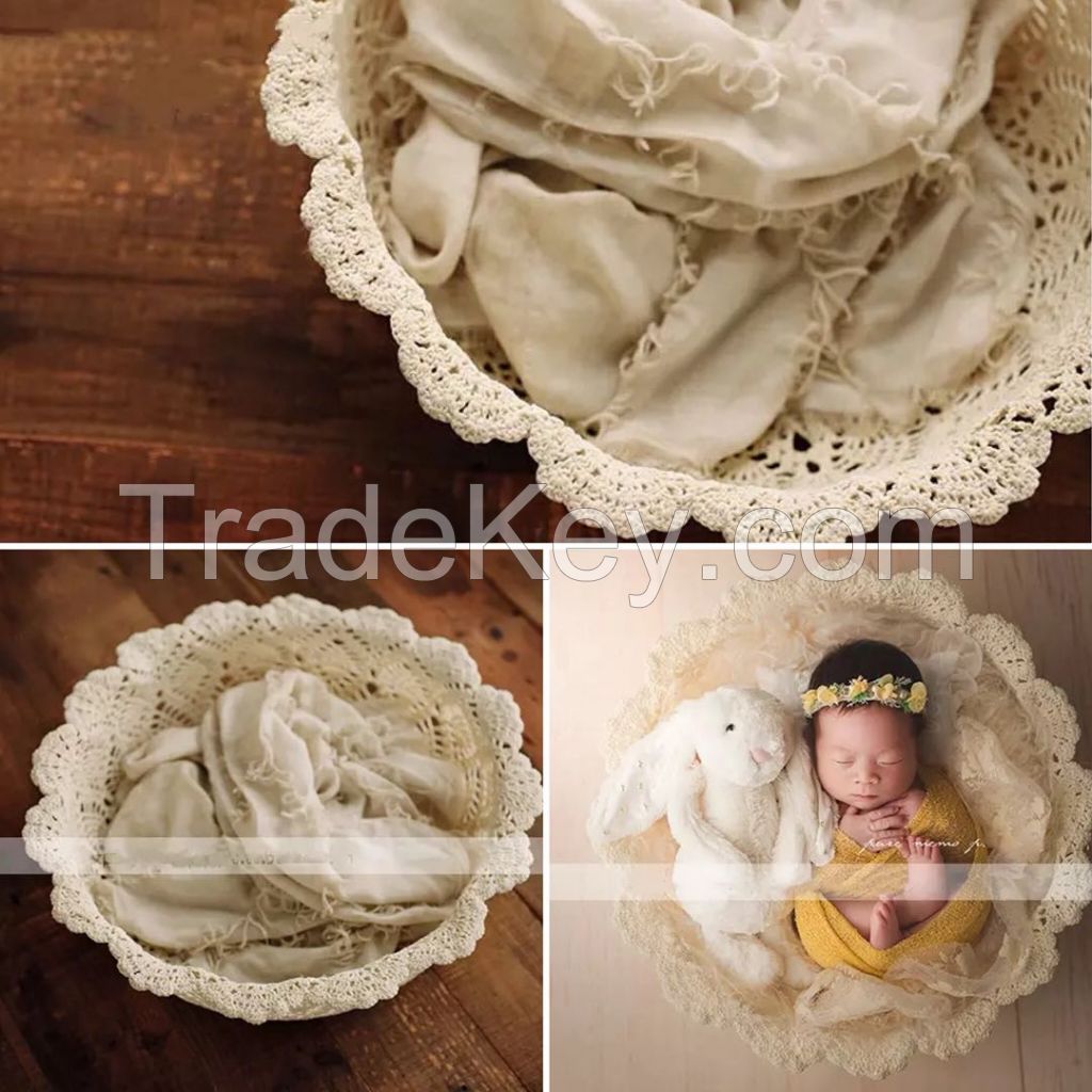 Newborn Photography Props Weaving Baskets Baby Photo Bed Posing Props Infant Photo Baby Rattan Beds