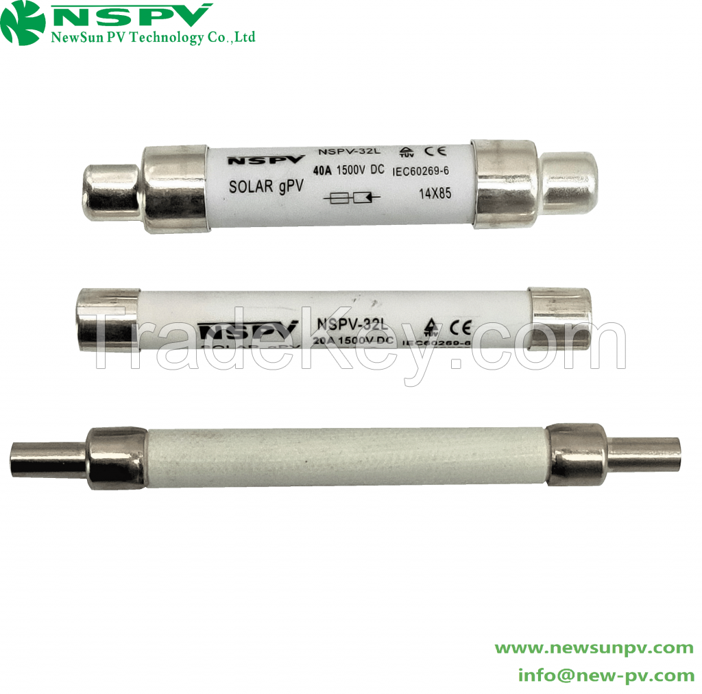 New Type High Breaking Capacity Solar Parts Practical Fuse Link with riveting lines both ends