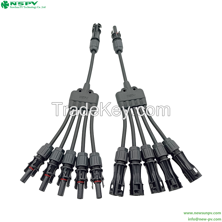 Recent TUV Parallel PV cable 5male to 1 female connectors cabel harness wire assembly