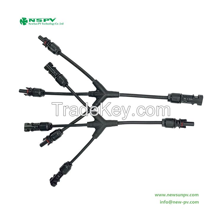Christmas Solar System Environmental solar 3to1 cable assembly customized PPE IP67 cable wiring for photovoltaic system