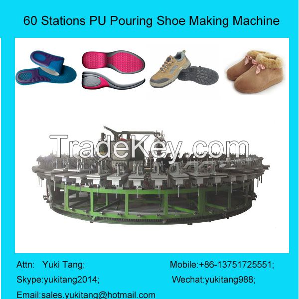 PU Shoe Sole Foaming Machine With Circular Of  Production Line