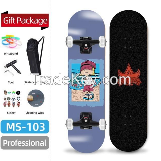 Wood Customized Design Print Complete Skateboard for Beginners