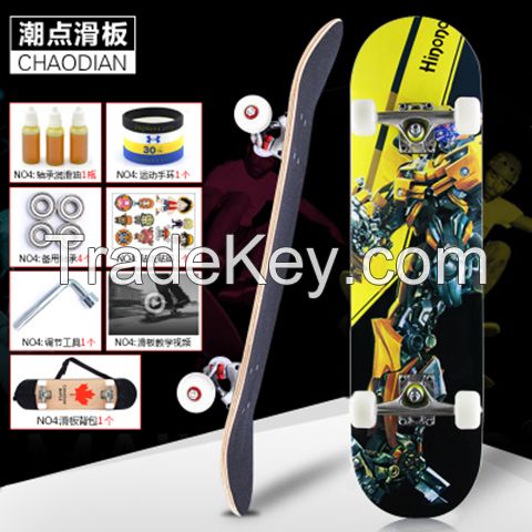 Double Kick Full Printed Skateboard Complete Wholesale