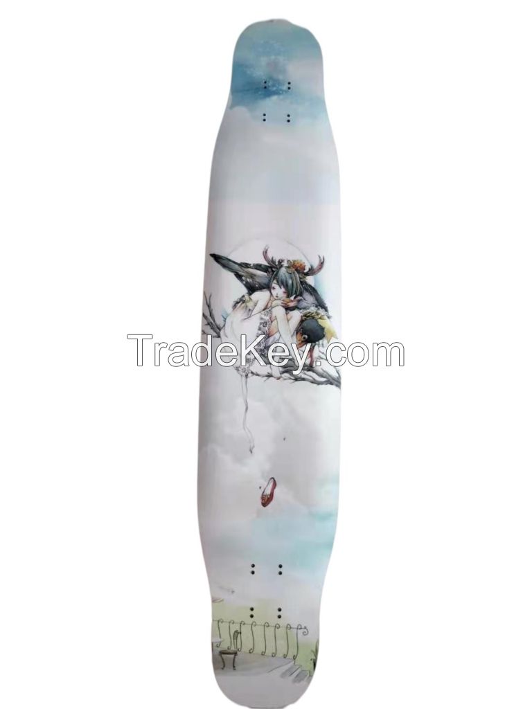 Customized Top Grade Maple 7 Layers Bamboo Composite Wood Colored Longboard Deck