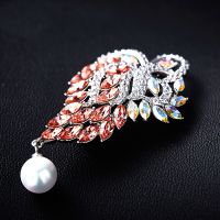 2022 new style 925  silver brooches with colorful crystals and pearls