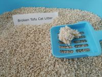 Broken tofu cat litter