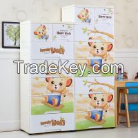 Hot Selling Cartoon Printing Baby Plastic Storage Drawer Cabinet