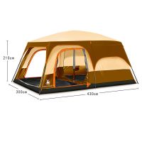 Two Rooms One Hall Family Tent for Hiking Camping Traveling