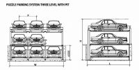 PUZZLE CAR PARKING SYSTEM THREE LEVEL WITH PIT PSH-1+2