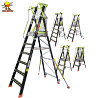 Double-use aluminium telescopic folding ladder with 2 pcs wheel