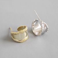 925 Silver C Open Hoop Earrings Gold Plated Jewelry Gifts for Women Girls