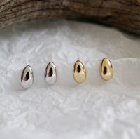 Sterling Silver Mini Teardrop Stud Earrings Tiny Simple Earrings for Women Girls