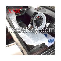 Disposable biodegradable plastic car clean set kit 5 in 1 seat cover