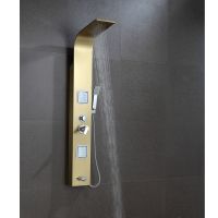 Golden chrome shower panel rain tower side jet multi function stainless steel