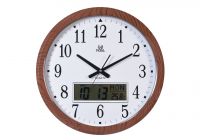 Factory Procue Wall Clock Non Ticking Silent Battery Operated Quiet Sweep Quartz Movement Modern Home Decor with Temperature Date Time Week Large Numbers Easy to Read Round Room Thermometer, Black