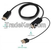 HDMI to DisplayPort Adapters 4K 2M USB Power