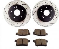Auto Part Drilled Slotted Car Rear Brake Disc Rotors