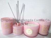 wax filled glass pot and reed diffuser