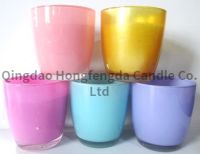 wax filled glass pot with scet