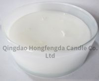 two wick wax filled glass pot with scent