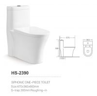 HS-2390 siphonic one-piece toilet modern design