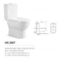 HS-3007 washdown two-piece toilet modern design