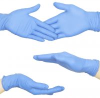 Wholesale blue powder-free non-medical high quality disposable nitrile gloves