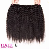 Kinky straight human hair bundles hair weft hair weaving with Factory Price